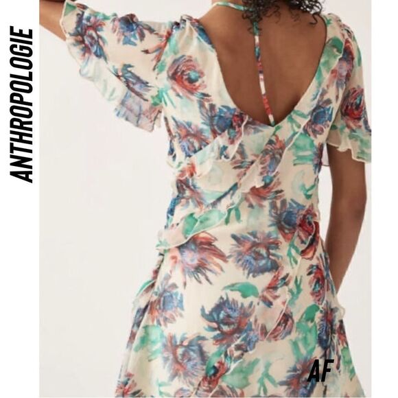 ANTHROPOLOGIE SOFT PRINTED MINI DRESS NEW XS - Picture 4 of 7